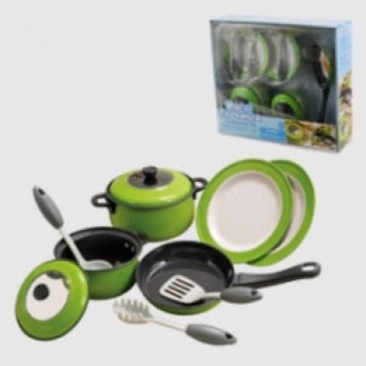 ครัวคอลเลคชั่นเซ็ตเขียวมณี Metal Cookware Color Green (รุ่น 6952) ยี่ห้อ PLAYGO