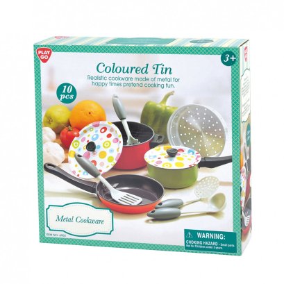 ครัวคอลเลคชั่นเซ็ตแต้มฝัน 10 ชิ้น Metal Cookware 10 pcs. (รุ่น 6955) ยี่ห้อ PLAYGO