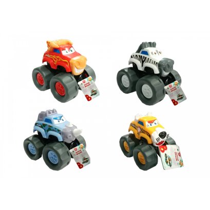 สัตว์ป่าล้อแข่ง (เสือ ,แรด ,ม้าลาย ,วัดกระทิง) ANIMAL WHEELZ  - 4 PCS (รุ่น 20265) ยี่ห้อ PLAYGO
