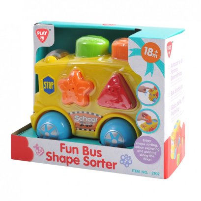 รถโรงเรียนบล็อคกิจกรรม FUN BUS SHAPE SORTER (รุ่น 2107) ยี่ห้อ PLAYGO