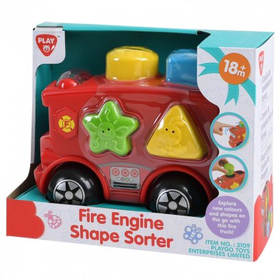 รถดับเพลิงบล็อคกิจกรรม FIRE ENGINE SHAPE SORTER (รุ่น 2109) ยี่ห้อ PLAYGO