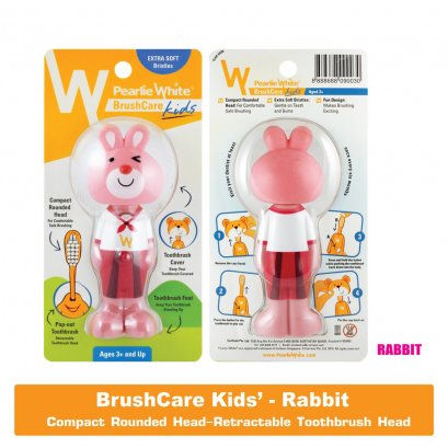 [ลายกระต่าย] แปรงสีฟันสำหรับเด็ก หัว Pop Up นำเข้าจากประเทศ สิงคโปร์ (Bounce-up Kids Toothbrush) ยี่ห้อ Pearlie White