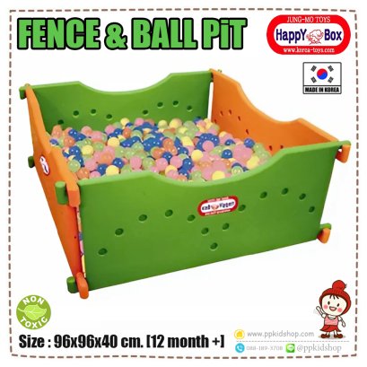 คอกกั้น บ่อบอล แบบเหลี่ยม แผ่นทึบ FENCE &amp; BALL PIT (4แผ่น) รุ่น JM806-A ยี่ห้อ HAPPY BOX