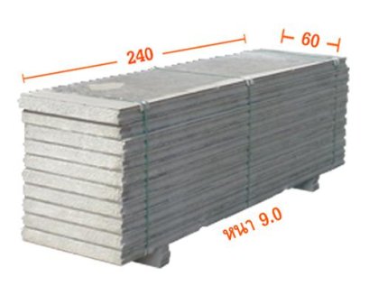 SW2490(ขอบเรียบ) ขนาด 240 x 60 x 9.0 cm.