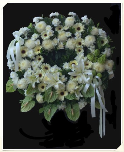 พวงหรีดดอกไม้สด  ปณิตา