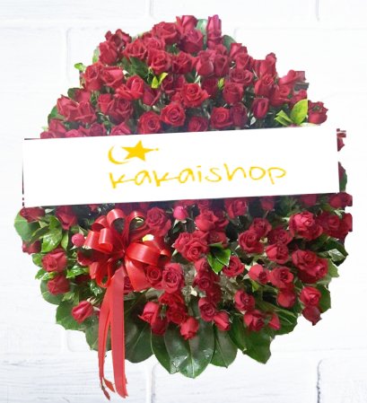 พวงหรีดดอกไม้สด กุหลาบหรู