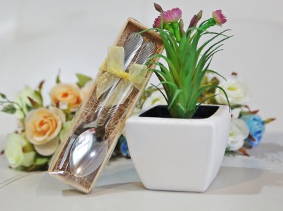 ช้อนส้อมสแตนเลส ในกล่องไม้