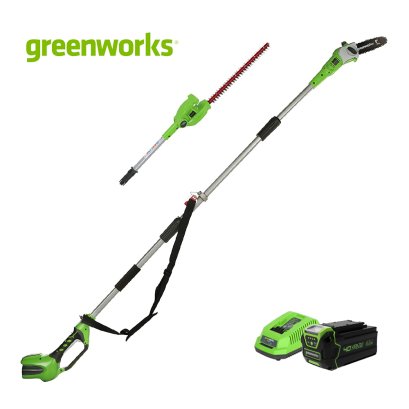 เครื่องตัดกิ่ง ขนาด 40V (เปลี่ยนเป็นเครื่องเล็มพุ่มได้) พร้อมแบตเตอรีและแท่นชาร์จ