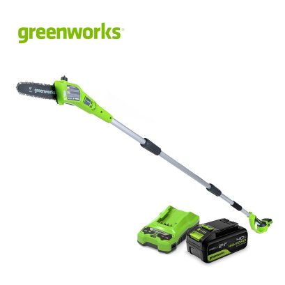เครื่องตัดกิ่งไม้สูงไร้สาย ขนาด 24V พร้อมแบตเตอรี่(4 แอมป์)และแท่นชาร์จ