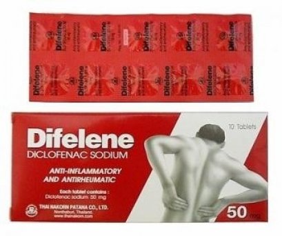 H212 ( 2 boxes) Difelene Diclofenac Sodium  50 mg.Tablets
