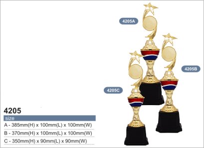 ถ้วยโทรฟี่พลาสติก รหัส 4205