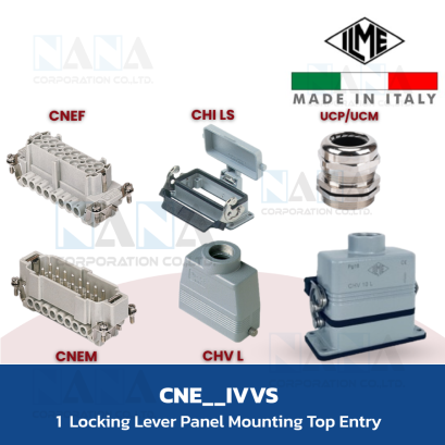 คอนเนคเตอร์เหลี่ยม CNE__IVVS, 1 locking lever panel mounting top entry