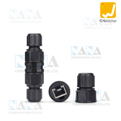 คอนเนคเตอร์กันน้ำ Weichat EW-RJ45 Ethernet waterproof cable inline connector for data communication