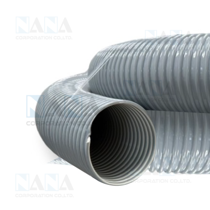 ท่อดูดฝุ่น PVC,ท่อดูดฝุ่นสีเทาอ่อน, PVC Flexible Duct Hose 