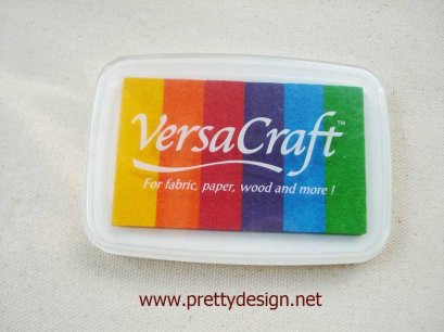 INK Pad versa craft หมึกกันน้ำสีสดใส 6 สีในตลับเดียว โทนเข้ม