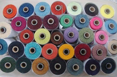 Waxed Linen Thread White 4 ply