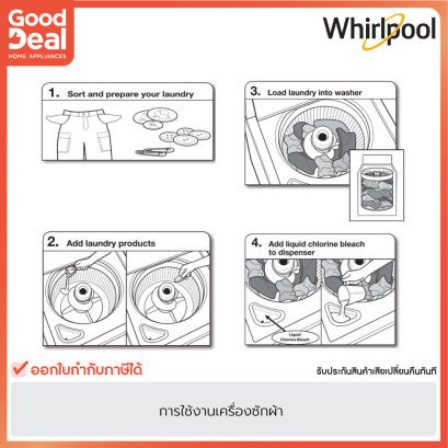 WHIRLPOOL เครื่องซักผ้าฝาบน | ขนาด 15kg. รุ่น 3LWTW4705FW | Made in USA