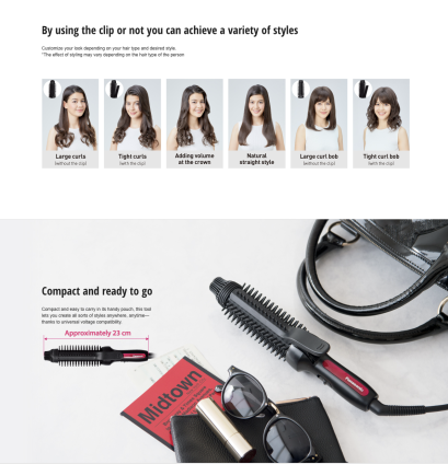 PANASONIC ไดร์จัดทรงผมลอน ถนอมเส้นผม Model EH-HT45 (Universal voltage)