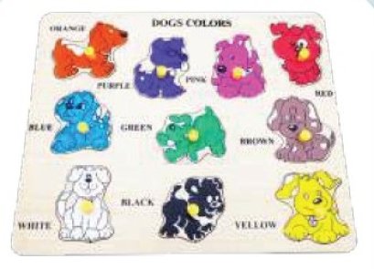 ภาพตัดต่อ สุนัขสอนสี 10 ชิ้น