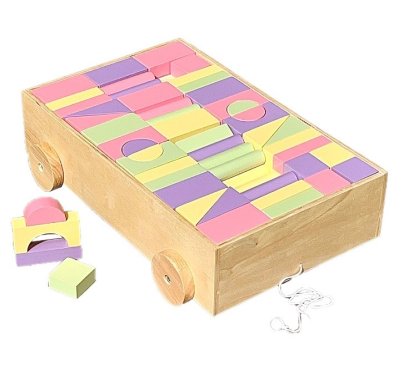 รถลากบล็อก 150 ชิ้น (สีหวาน)