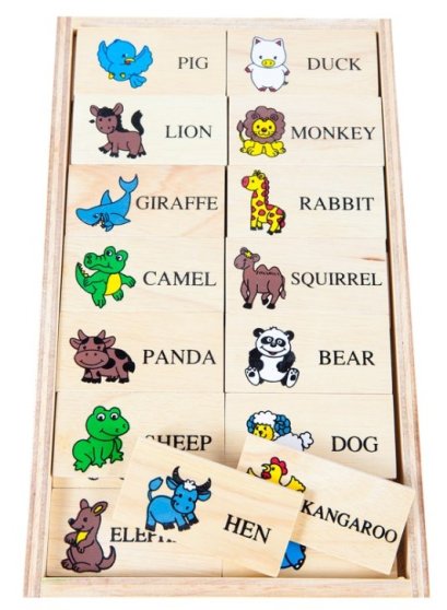 โดมิโนภาพกับคำอ่านภาษาอังกฤษ ชุดสัตว์