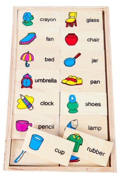 โดมิโนภาพกับคำอ่านภาษาอังกฤษ ชุดเครื่องใช้