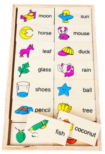 โดมิโนภาพกับคำอ่านภาษาอังกฤษชุดคำศัพท์ทั่วไป