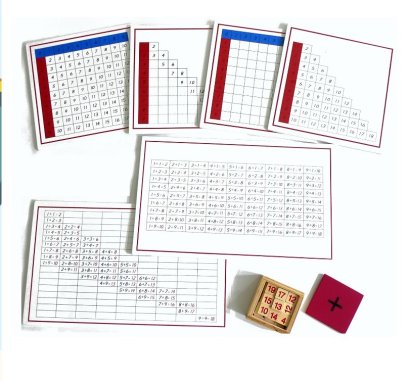 กระดานฝึกการบวกพร้อมกล่องตัวเลข