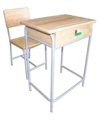 โต๊ะ-เก้าอี้นักเรียน มอก. ระดับ 4  (ประถมศึกษา) แบบขาสีเทา