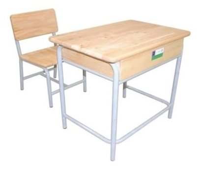 โต๊ะ-เก้าอี้นักเรียน มอก. ระดับ 2  (อนุบาล) แบบขาสีเทา