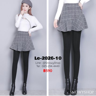 [พร้อมส่ง M,L,XL,2XL,3XL] [Le-2026-10]  Leggings Longjohn เลคกิ้งกางเกงสีเทา กระโปรงระบาย  กางเกงเลกกิ้งจะซับขนกันหนาวด้วยผ้าวูลด้านใน