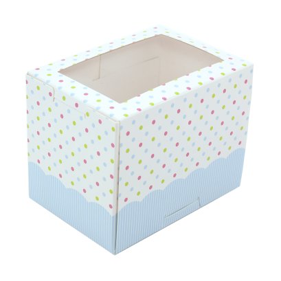 BB24 กล่องเค้ก/คัพเค้ก 1 ชิ้น สีฟ้า