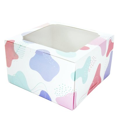 กล่องเค้กทรงสูง 1 ปอนด์  ลาย Minimal