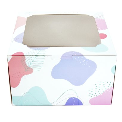 กล่องเค้กทรงสูง 2 ปอนด์  ลาย Minimal