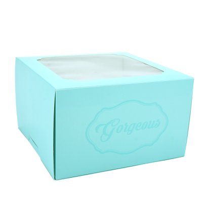 กล่องเค้กทรงสูง 1 ปอนด์ Gorgeous สีฟ้า