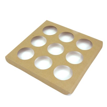 ฐานคัพเค้ก 9 ช่อง  สีน้ำตาลคราฟท์