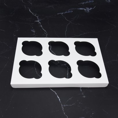 C-WB45 ฐานคัพเค้ก 6 หลุม สีขาว