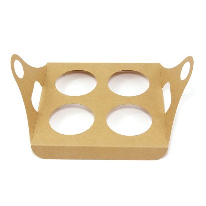 C-KB43 ฐานคัพเค้ก กระดาษคราฟท์ 4 ช่อง