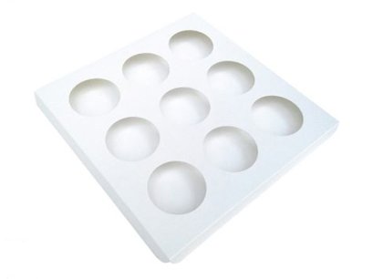 ฐานคัพเค้ก 9 ช่อง  สีขาว