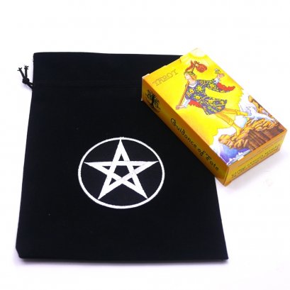 Black Slipknot Bags with White Pentacle