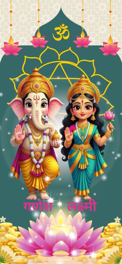  Ganesha + Lakshmi wallpaper, extremely powerful!