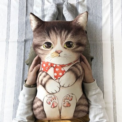 ผ้า cotton Linen สำหรับทำตุ๊กตาน้องแมว ขนาดผ้า 75 x 45 cm.(สีน้ำตาล)