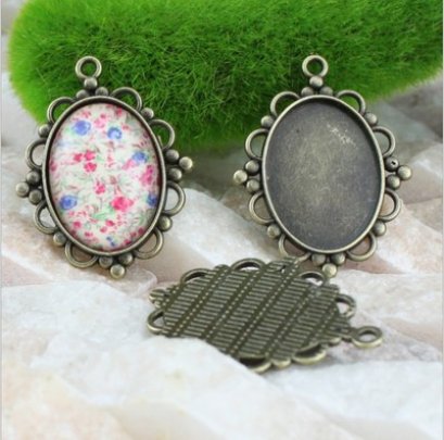 หัวซิปทองดำ พร้อมกระจก แบบรี ขนาด 18 x 25  mm. 8 ชุด/set