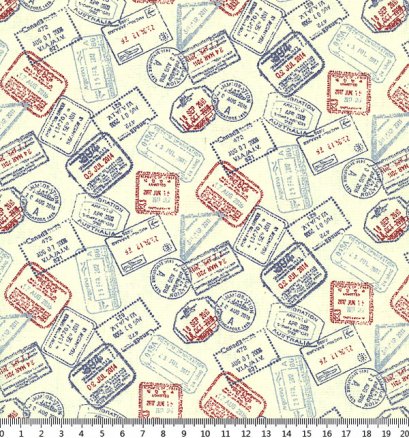 ผ้า American country 2019 ขนาด 22.5 x 55 ซม.(1/8 หลา)