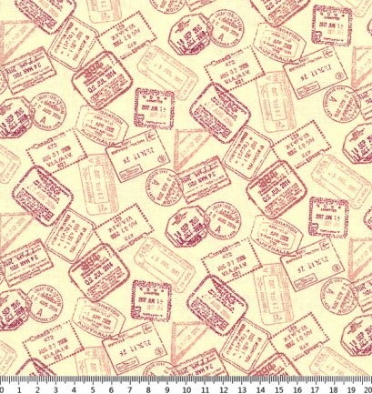 ผ้า American country 2019 ขนาด 22.5 x 55 ซม.(1/8 หลา)