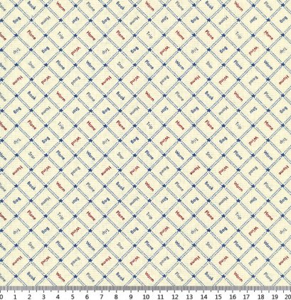 ผ้า American country 2019 ขนาด 22.5 x 55 ซม.(1/8 หลา)