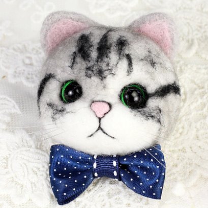 Kit set Felting หัวแมว สูงประมาณ 5.5 cm.ราคาชุดละ(ไม่มีเข็มในชุด)