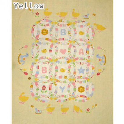 ผ้าบล๊อค Baby Quilt ญี่ปุ่น โทนเหลือง ขนาด 90*110 cm.