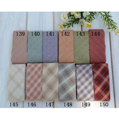 ผ้ากุ๊นสำเร็จรูป (ผ้า Country) หน้ากว้าง 3.5 cm. หลาละ (เลือกสีด้านในนะคะ)