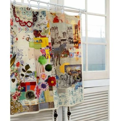 ** sale ** ผ้าฝ้ายผสมลินินเกาหลี Collage  ขนาด 152 x 90 cm.